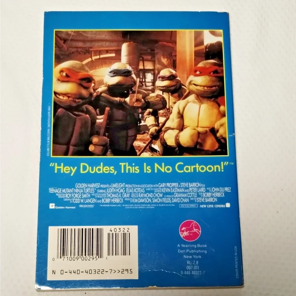 Vintage Teenage Mutant Ninja Turtles Lean Green On Screen 1990 Book Movie Tie-In